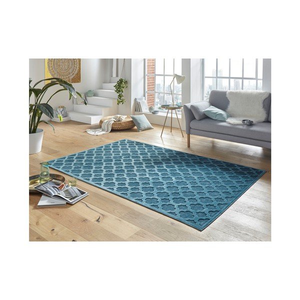 Covor din viscoză Mint Rugs Shine Bryon, 80 x 125 cm, albastru-image-1