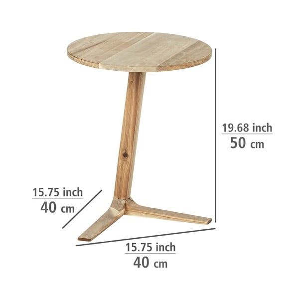 Măsuță auxiliară rotundă din lemn masiv de acacia ø 40 cm Acina – Wenko-image-4