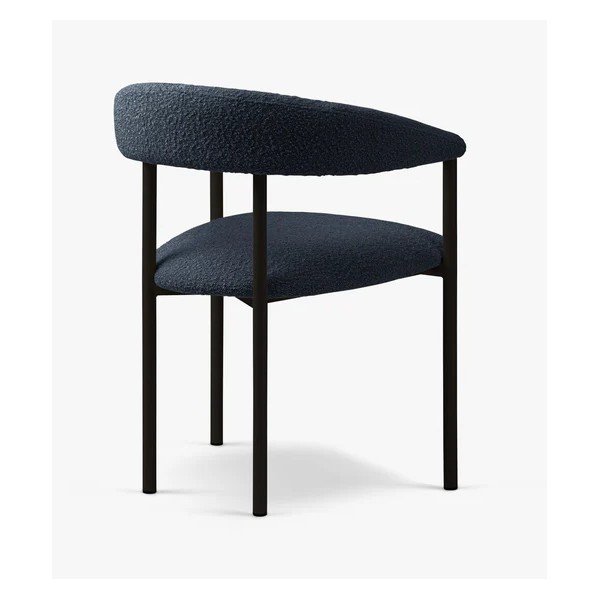 Scaun de living negru/albastru închis cu cotiere tapițat Lea – Micadoni -image-2