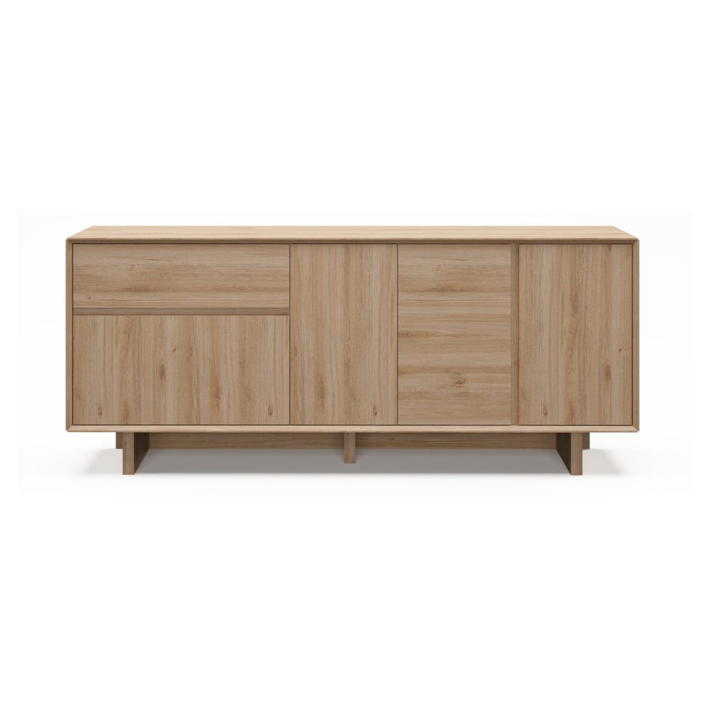 Comodă în culoare naturală cu aspect de lemn de stejar 180x76x45 cm Carpi – Marckeric