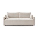 Canapea bej extensibilă cu tapițerie din catifea reiată  211 cm Marcel – Bobochic Paris