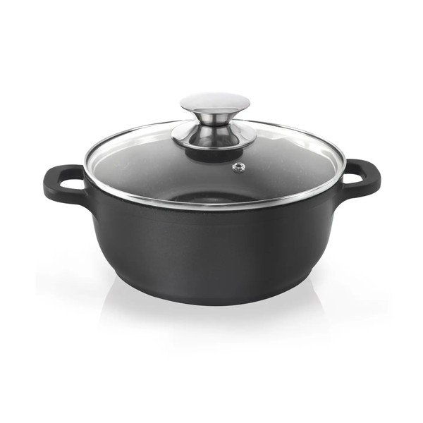 Oală din aluminiu neaderent cu capac din sticlă Orion Grande, ⌀ 24 cm
