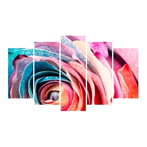 Tablou din mai multe piese pe pânză Multicolor Rose