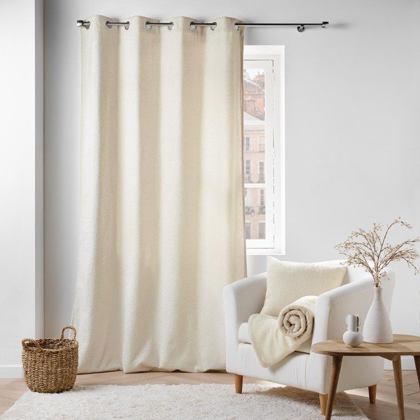 Draperie crem din material bouclé 140x240 cm Wooly – douceur d'intérieur-image-3