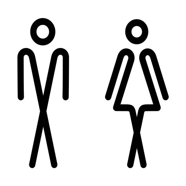Autocolant Ambiance Bathroom Men Women, 20 x 15 cm-image-1