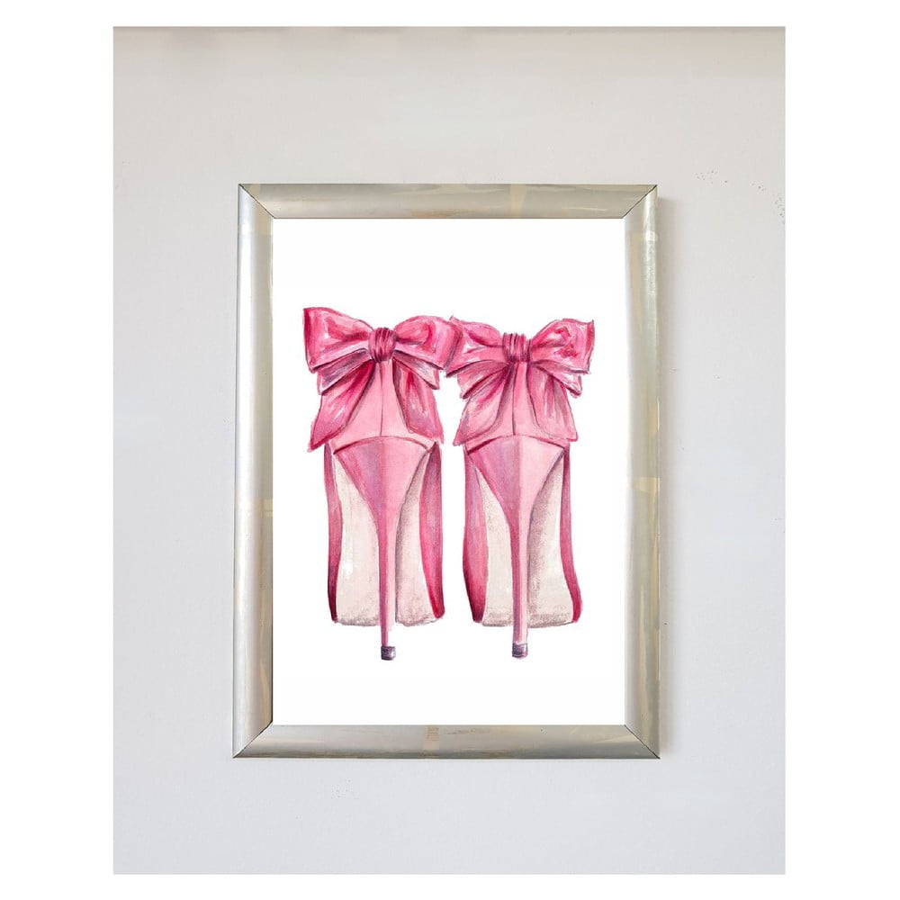 Poster 20x30 cm Pink Fashion Shoes - Piacenza Art