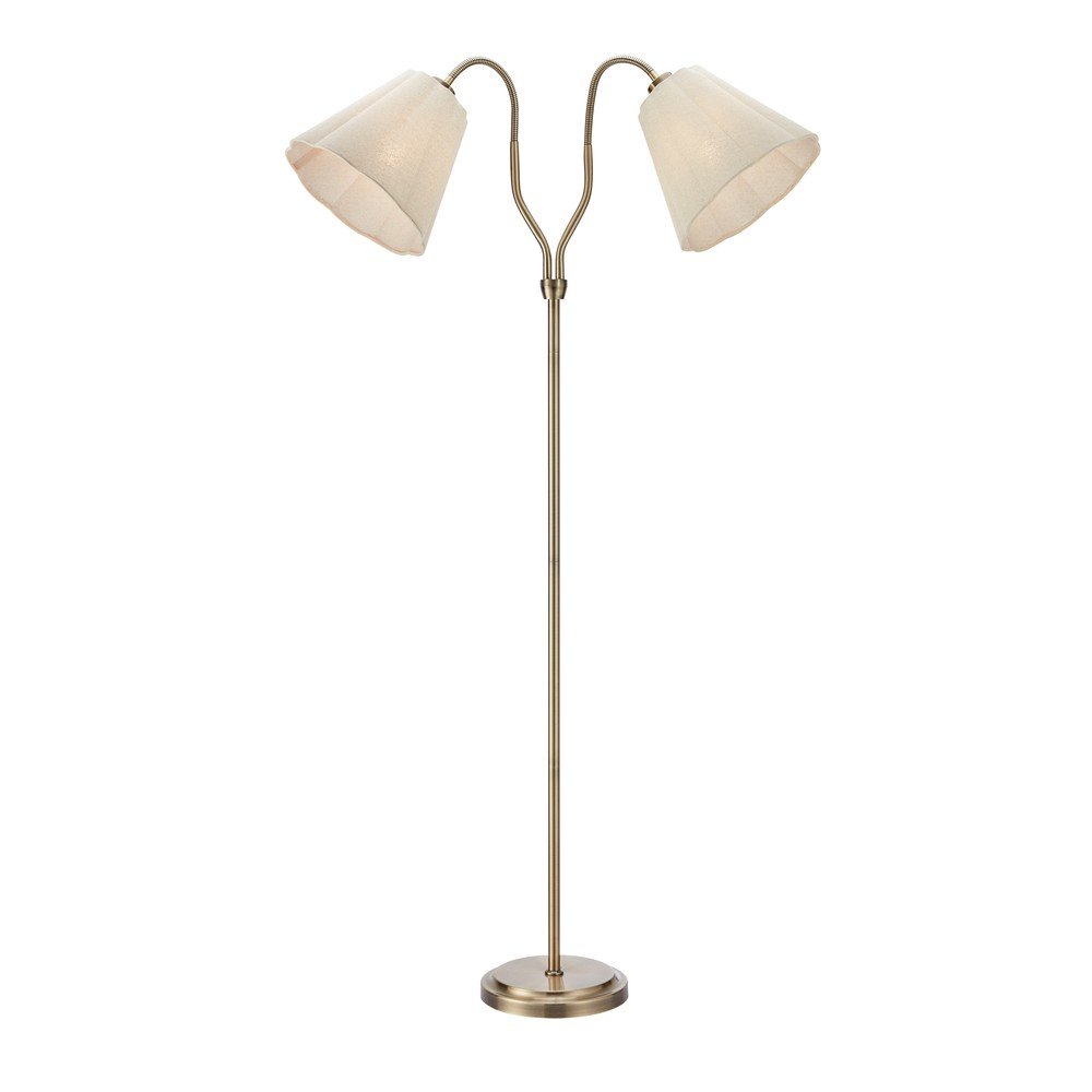 Lampadar bej/alămiu cu structură flexibilă din in (înălțime 149 cm) Veya – Markslöjd