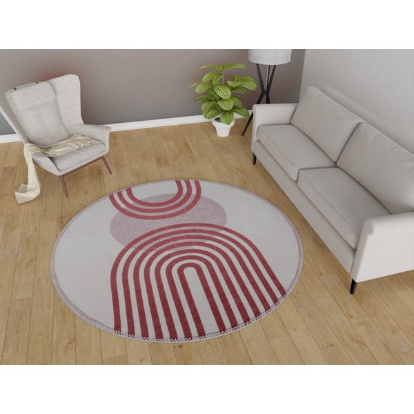 Covor rotund violet/gri ø 160 cm - Vitaus-image-1