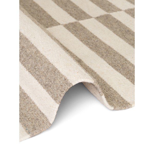 Covor tip traversă alb/gri reversibil/țesut manual din lână 80x200 cm Vika – Hanse Home-image-4