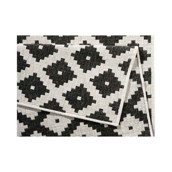 Covor reversibil adecvat interior/exterior Bougari, 200 x 290 cm, negru-crem-image-4