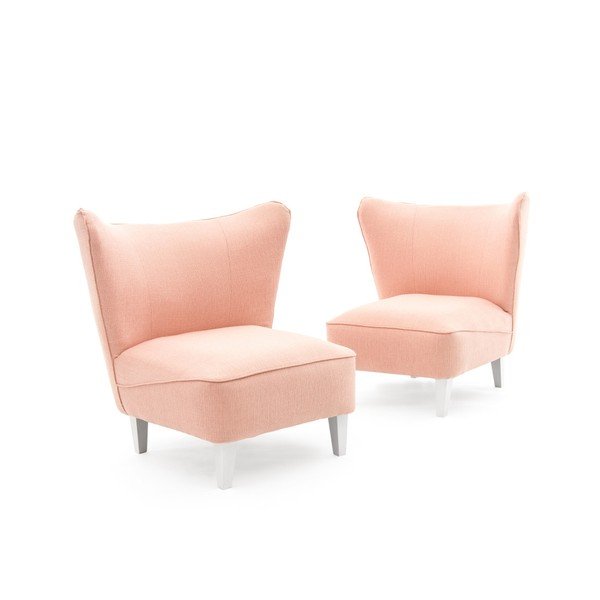 Fotoliu cu picioare uşoare Vivonita Sandy, roz deschis-image-2