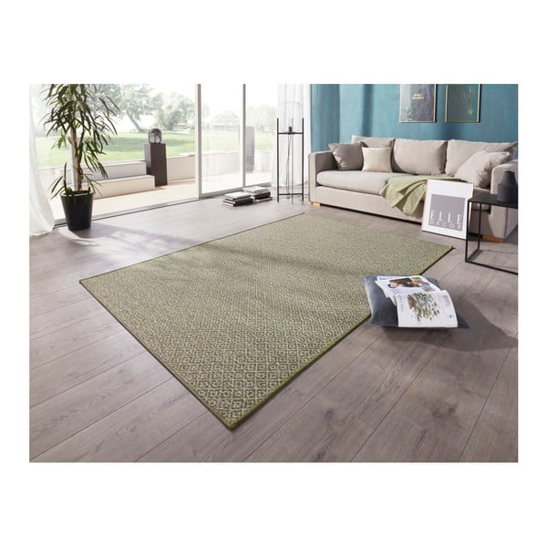 Covor potrivit pentru exterior Elle Decoration Bloom Croix, 140 x 200 cm, verde-image-1