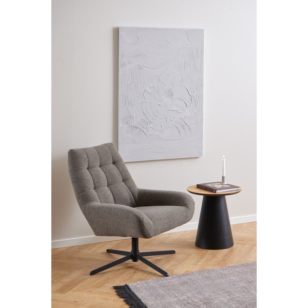 Fotoliu gri/maro cu tapițerie din țesătură bouclé Paris – Actona-image-1