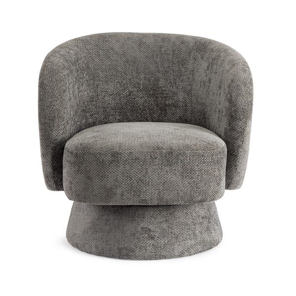 Fotoliu gri închis pivotant cu tapițerie din chenille Julienne – Bizzotto-image-2