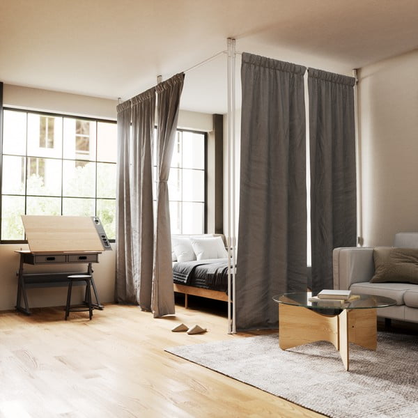 Cadru despărțitor pentru perdele alb din oțel Anywhere – Umbra-image-3