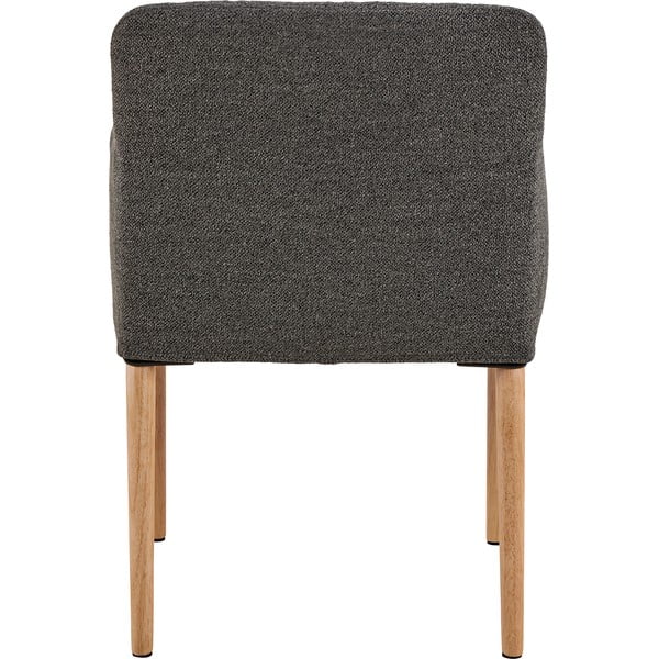 Scaun de sufragerie gri cu cotiere tapițat Zoe – Actona-image-4