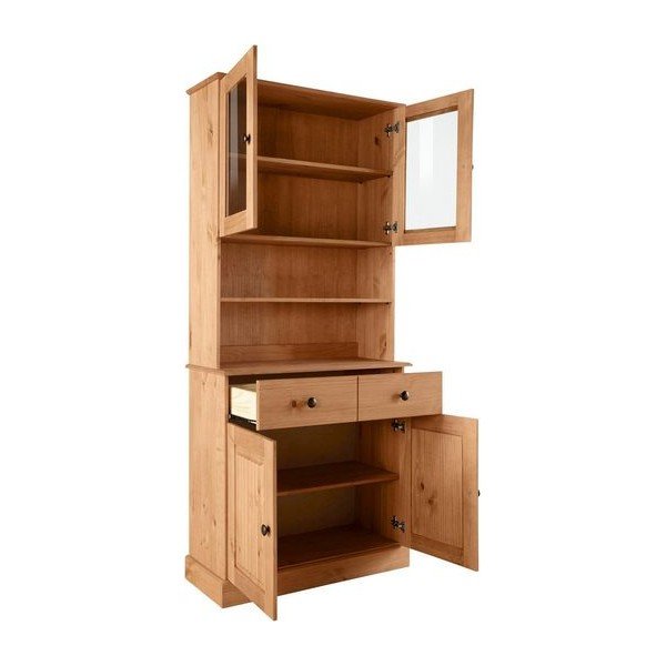 Vitrină în culoare naturală din lemn de pin 181x34 cm Mille – Støraa-image-3