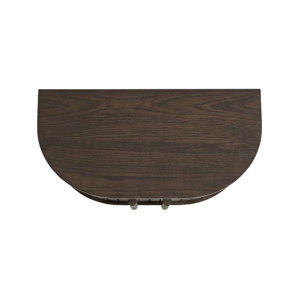 Noptieră în culoare naturală închisă suspendată/cu rafturi cu aspect de lemn de stejar Meta – Unique Furniture-image-3