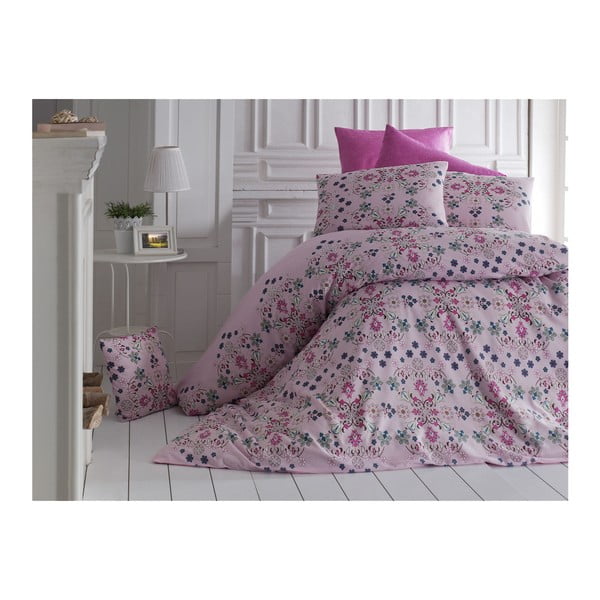 Lenjerie de pat cu cearșaf Aura, 200 x 220 cm, violet