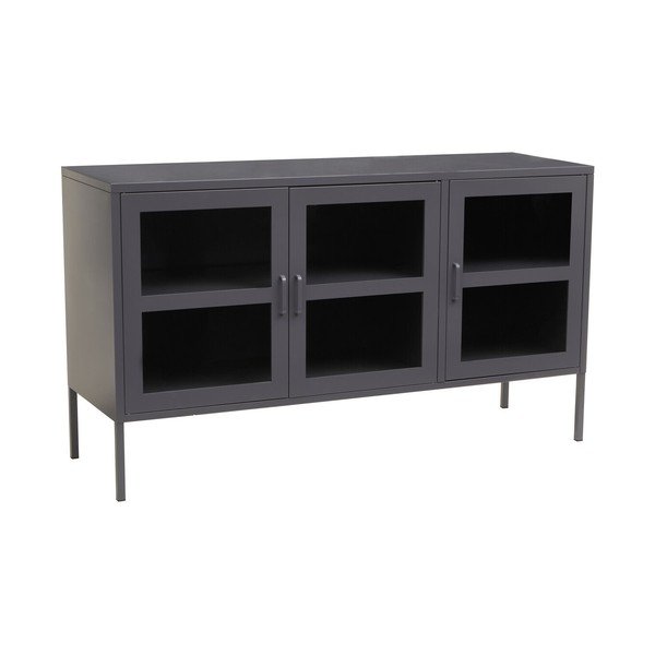 Vitrină gri din oțel 140x80x45 cm Acier – Premier Housewares