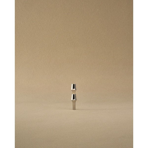 Vază argintiu-lucios din metal (înălțime 11 cm) BMF – STOFF Nagel-image-2