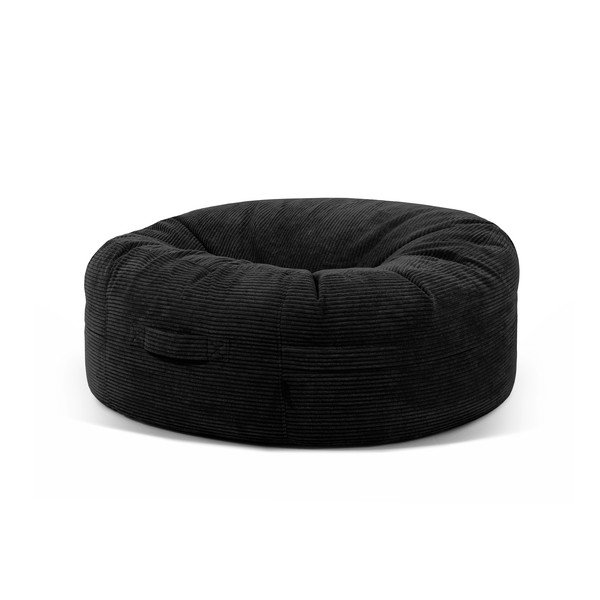 Fotoliu bean bag negru cu tapițerie din catifea reiată Roll 135 – SLOWDOWN