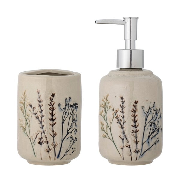 Set de accesorii de baie crem din gresie ceramică Bea – Bloomingville