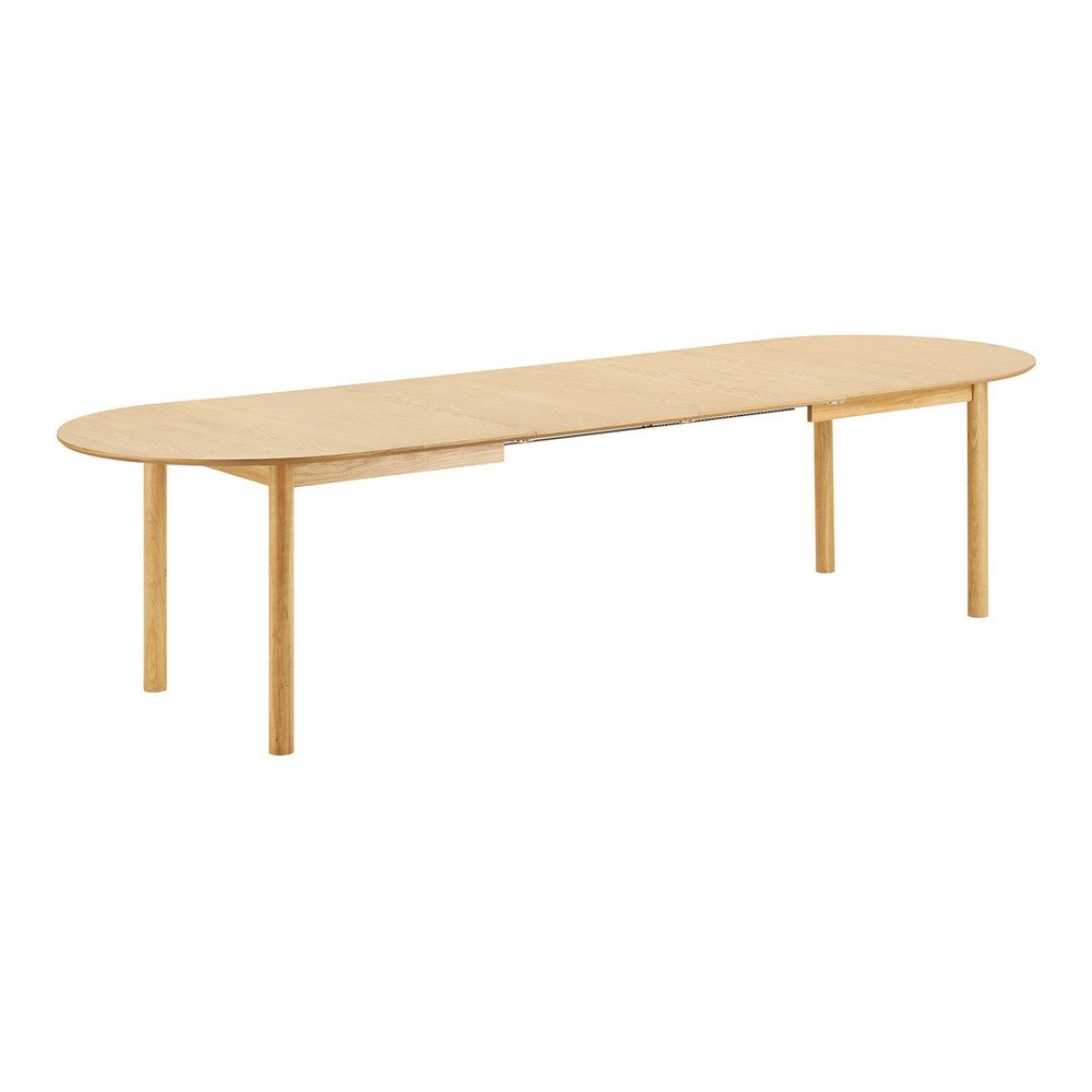 Masă de dining extensibilă cu aspect de lemn de stejar cu blat suplimentar Bundaberg – House Nordic