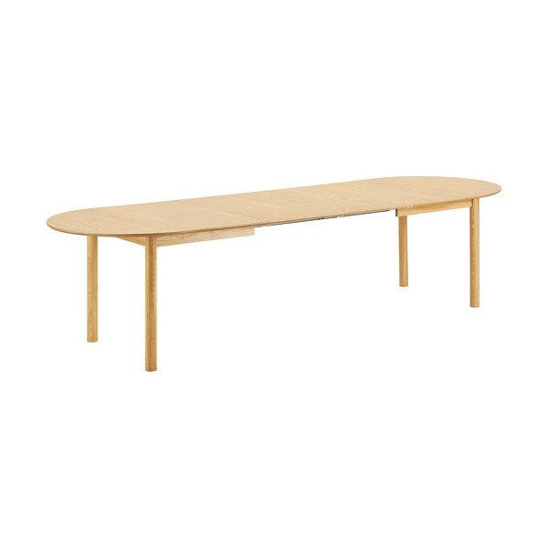 Masă de dining extensibilă cu aspect de lemn de stejar cu blat suplimentar Bundaberg – House Nordic