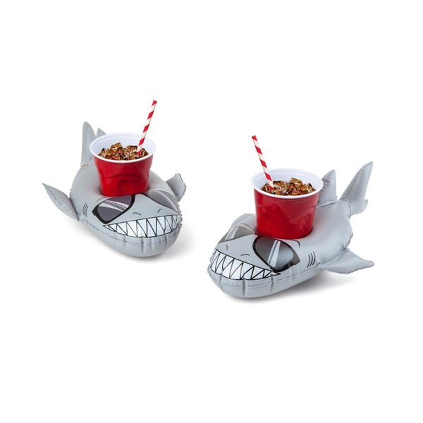 Set 2 suporturi gonflabile pentru pahare în formă de rechin Big Mouth Inc.