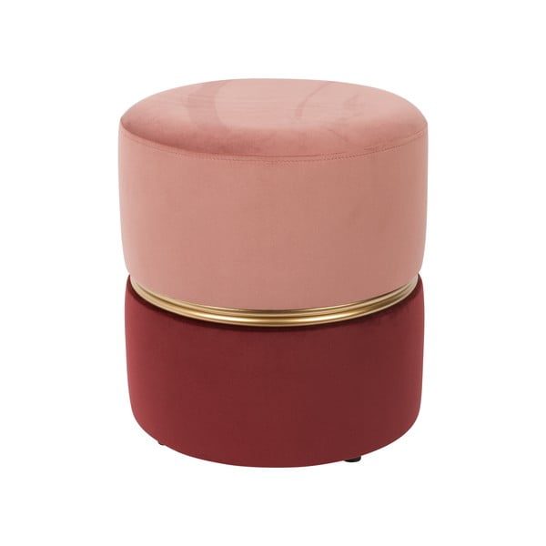 Taburet roșu-roz cu tapițerie din catifea Bubbly – White Label