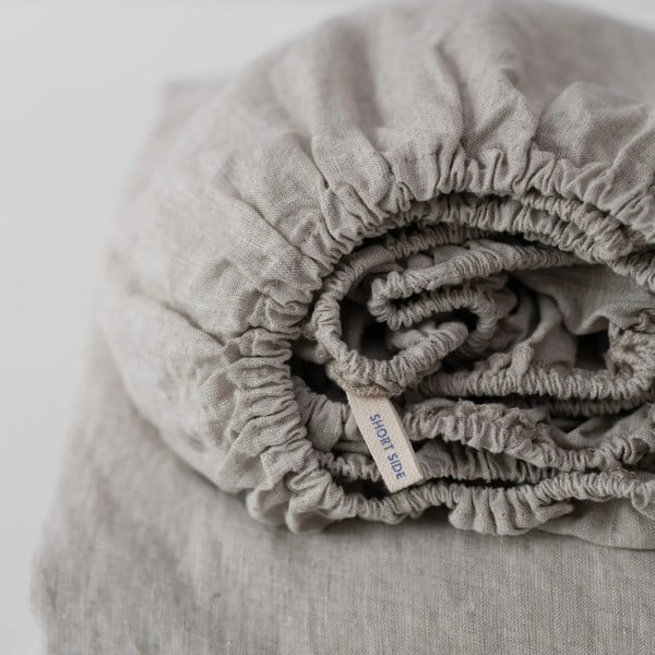 Cearceaf verde închis din in cu elastic 180x200 cm Forest Green  – Linen Tales-image-2