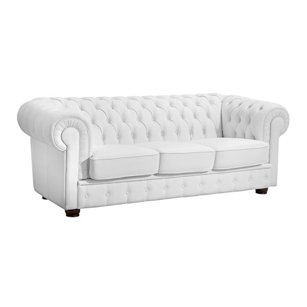 Canapea din piele Max Winzer Bridgeport, 200 cm, alb