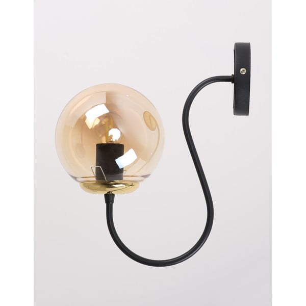 Aplică de perete galben ocru/neagră ø 15 cm Oslo – Squid Lighting