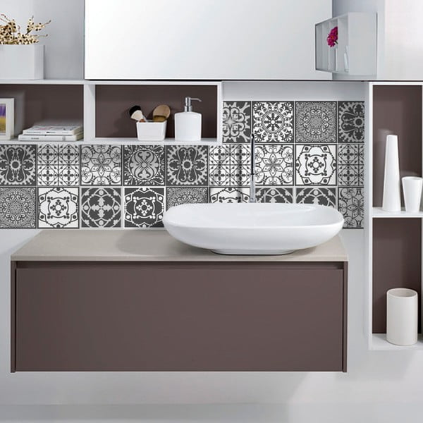 Set 16 autocolante Ambiance Noir, 15 x 15 cm-image-1