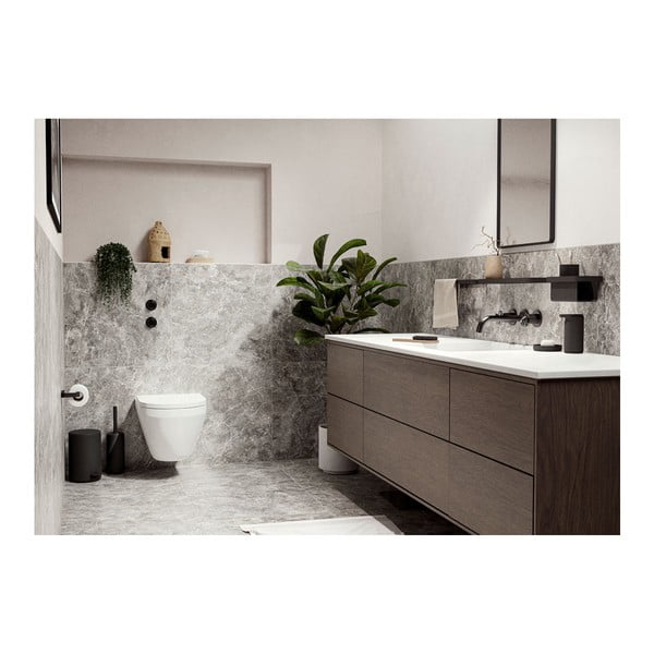 Raft de perete pentru baie Zone Rim, 44 x 11 cm, negru-image-1