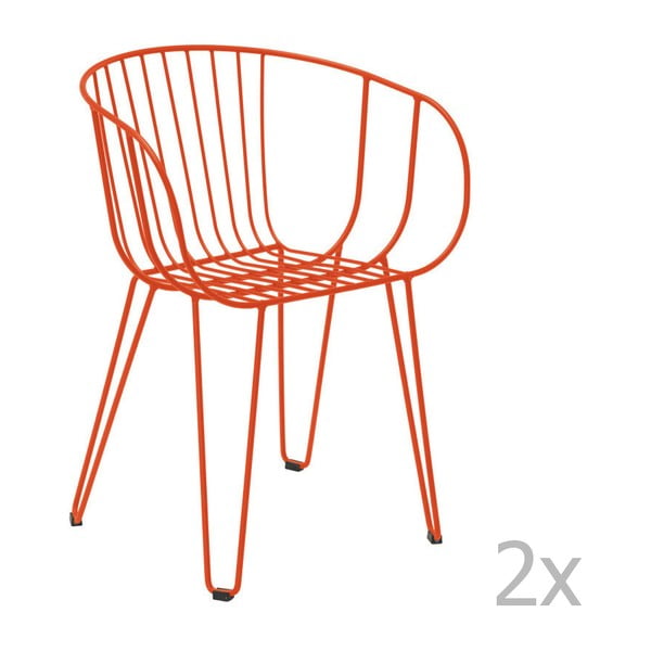Set 2 scaune de grădină Isimar Olivo, portocaliu