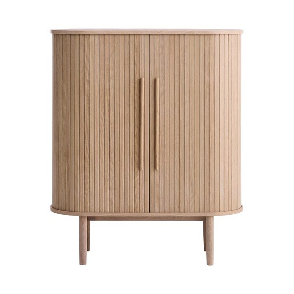 Dulap în culoare naturală deschisă cu aspect de lemn de stejar cu ușă glisantă 100x118x40 cm Meta – Unique Furniture-image-2
