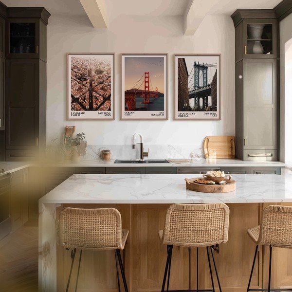 Tablou cu ramă imprimat 50x70 cm NY Bridge – Styler-image-2