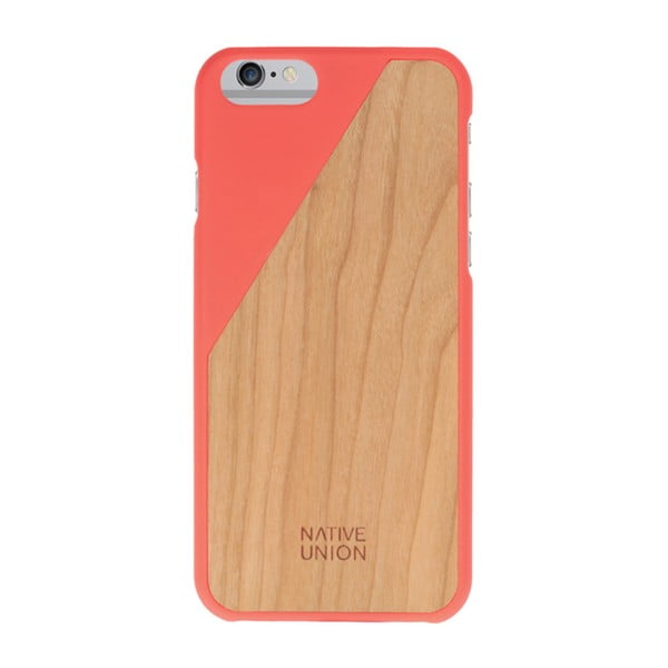 Husă protecție telefon Wooden Coral Red pentru iPhone 6