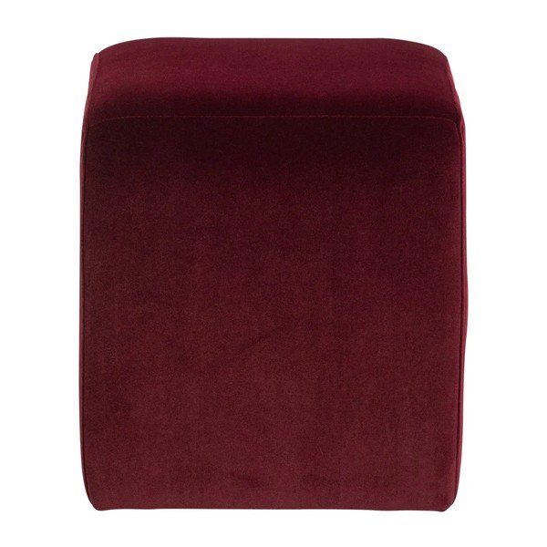 Puf burgundy cu tapițerie din catifea Lucen – WOOOD-image-4