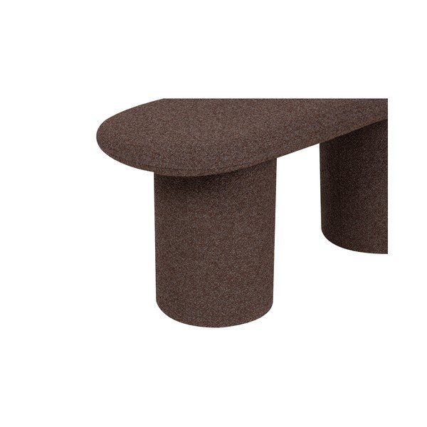 Bancă maro capitonată cu tapițerie din țesătură bouclé Rull – noo.ma-image-2