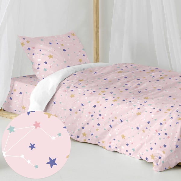 Lenjerie de pat pentru copii din bumbac pentru pat de o persoană 140x200 cm Sky stars – Happy Friday