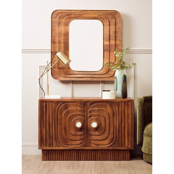 Comodă în culoare naturală închisă din lemn de mango 40x75x116 cm Sangar – Premier Housewares-image-1