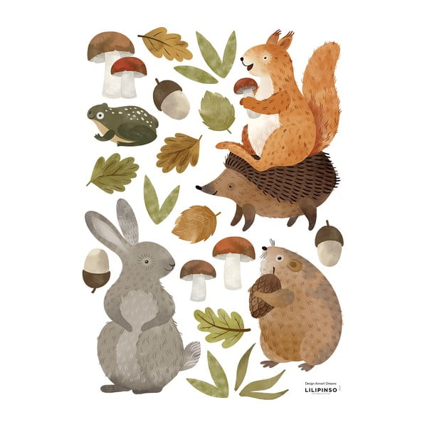 Folie cu stickere 30x42 cm Woodland Rabbit & Friends – Lilipinso