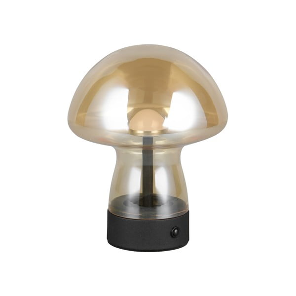 Veioză chihlimbar LED cu abajur din sticlă (înălțime 18 cm) Dooley – Trio