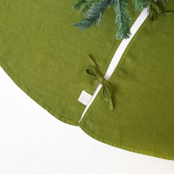 Covor verde rotund sub pomul de Crăciun ø 125 cm - Linen Tales-image-1