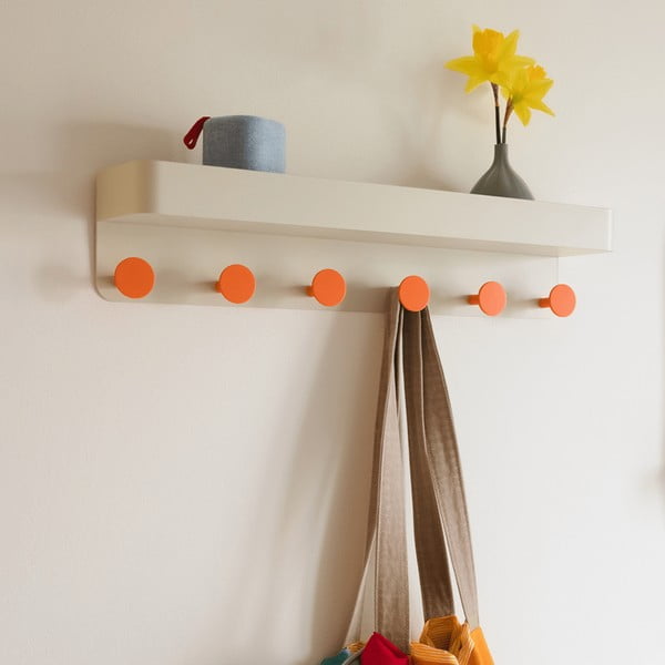 Cuier de perete bej cu raft din metal - Remember-image-1