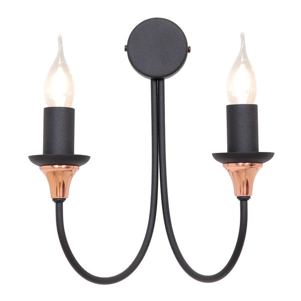 Aplică Glimte Sconce Aza Black Dos, negru