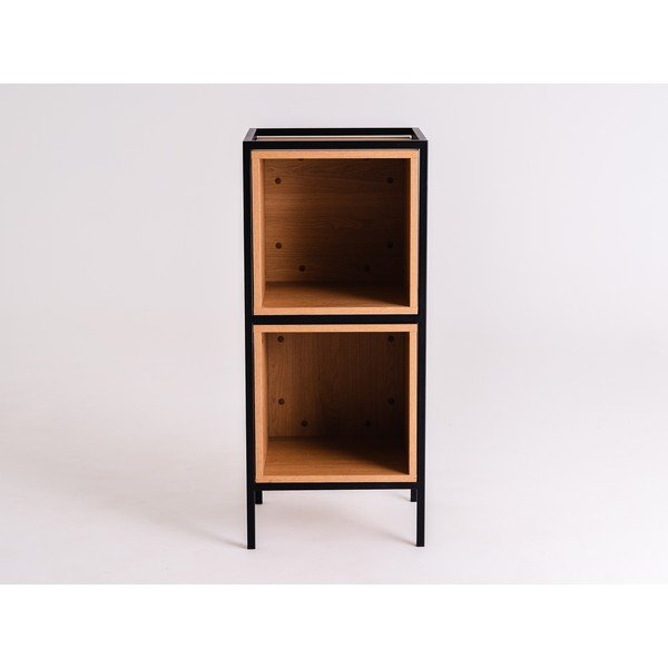 Bibliotecă neagră cu aspect de stejar 45x102 cm Skap - CustomForm-image-2